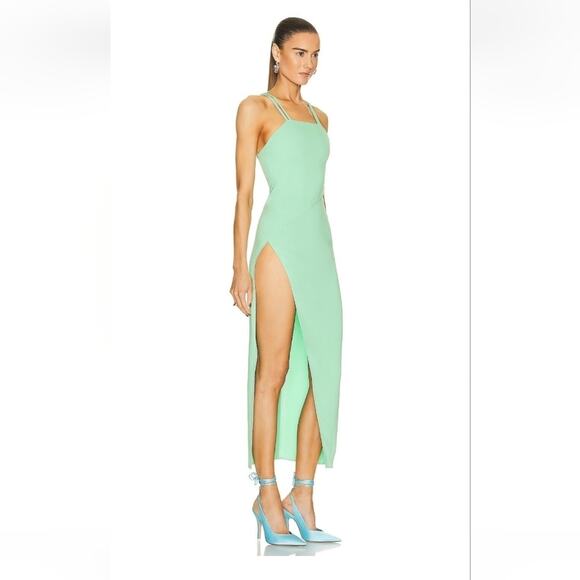 THE ATTICO Fujiko Midi Dress in Mint Green Size 38 US 0 Sleeveless Midi Slit - Picture 2 of 15
